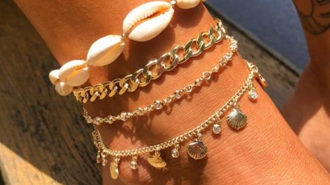 Imagem: Tornozeleira Piuka Raiza Elos Folheado