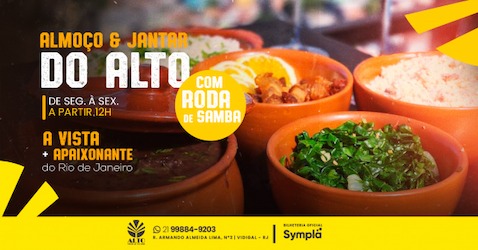 ALMOÇO E JANTAR COM RODA DE SAMBA NO ALTO VIDIGAL BRASIL