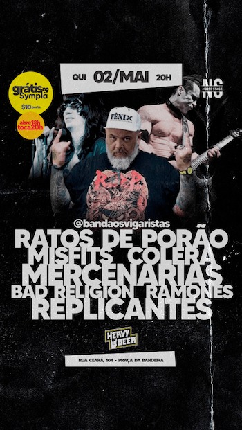 QUINTA NO HEAVY BEER - NOITE PUNK - OS VIGARISTAS AO VIVO