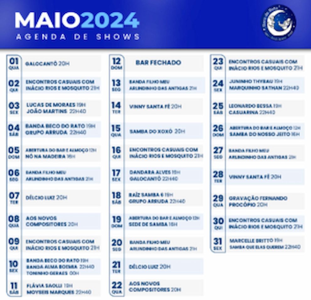 Beco do Rato : Agenda Maio 2024