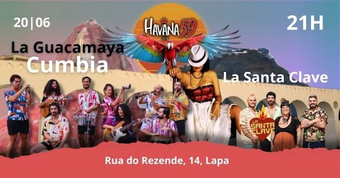 Noches Del Fuego com: LA GUACAMAYA CUMBIA & LA SANTA CLAVE no Havana