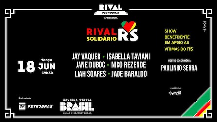 JAY VAQUER, ISABELLA TAVIANI, JANE DUBOC, NICO REZENDE, PAULINHO SERRA, LIAH SOARES E JADE BARALDO NO TEATRO RIVAL PETROBRAS
