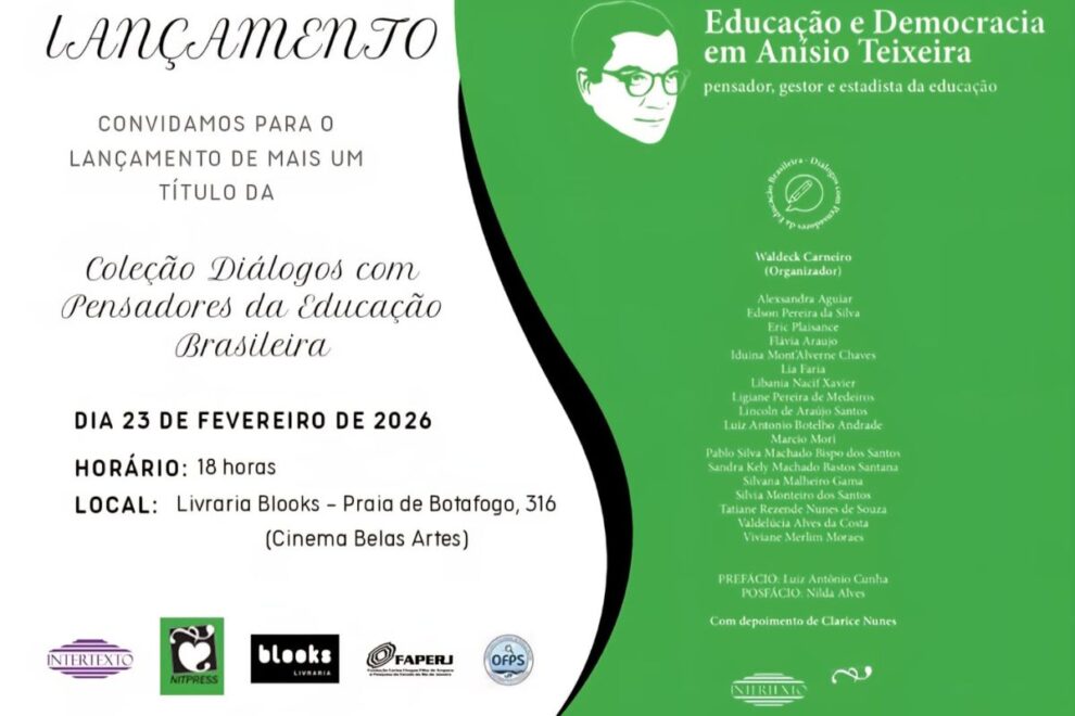 Livro sobre Anísio Teixeira será lançado no Rio de Janeiro